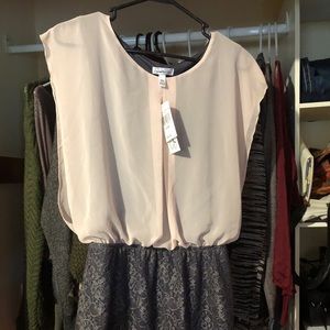Brand new with tags light pink and grey dress!